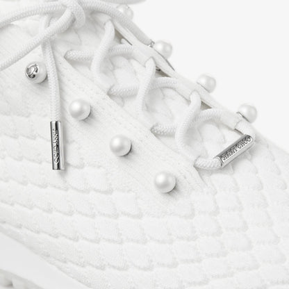 Veles White Textured Knit Trainers