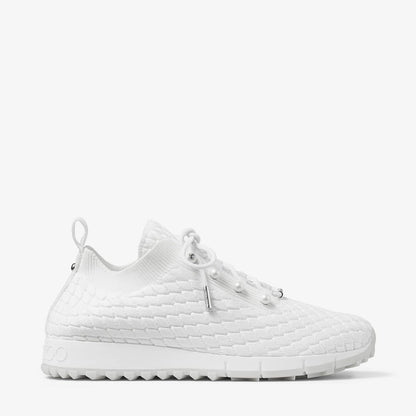 Veles White Textured Knit Trainers