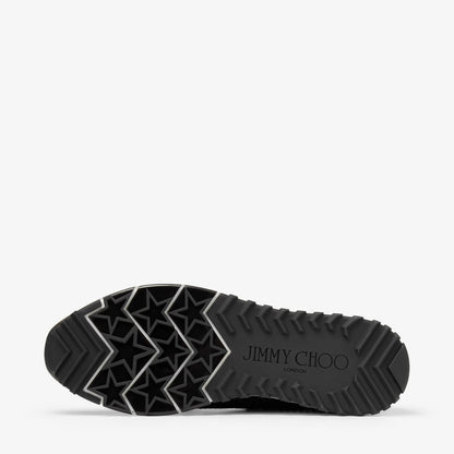 Veles Black Crochet Knit Low-Top Trainers with Pearls