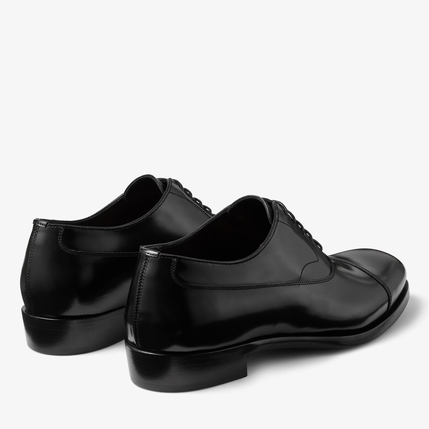 Vine Lace Up Black Smooth Calf Leather Lace Up Shoes