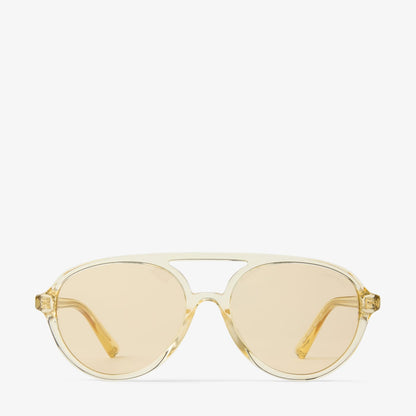 Vira Transparent Yellow Aviator Sunglasses