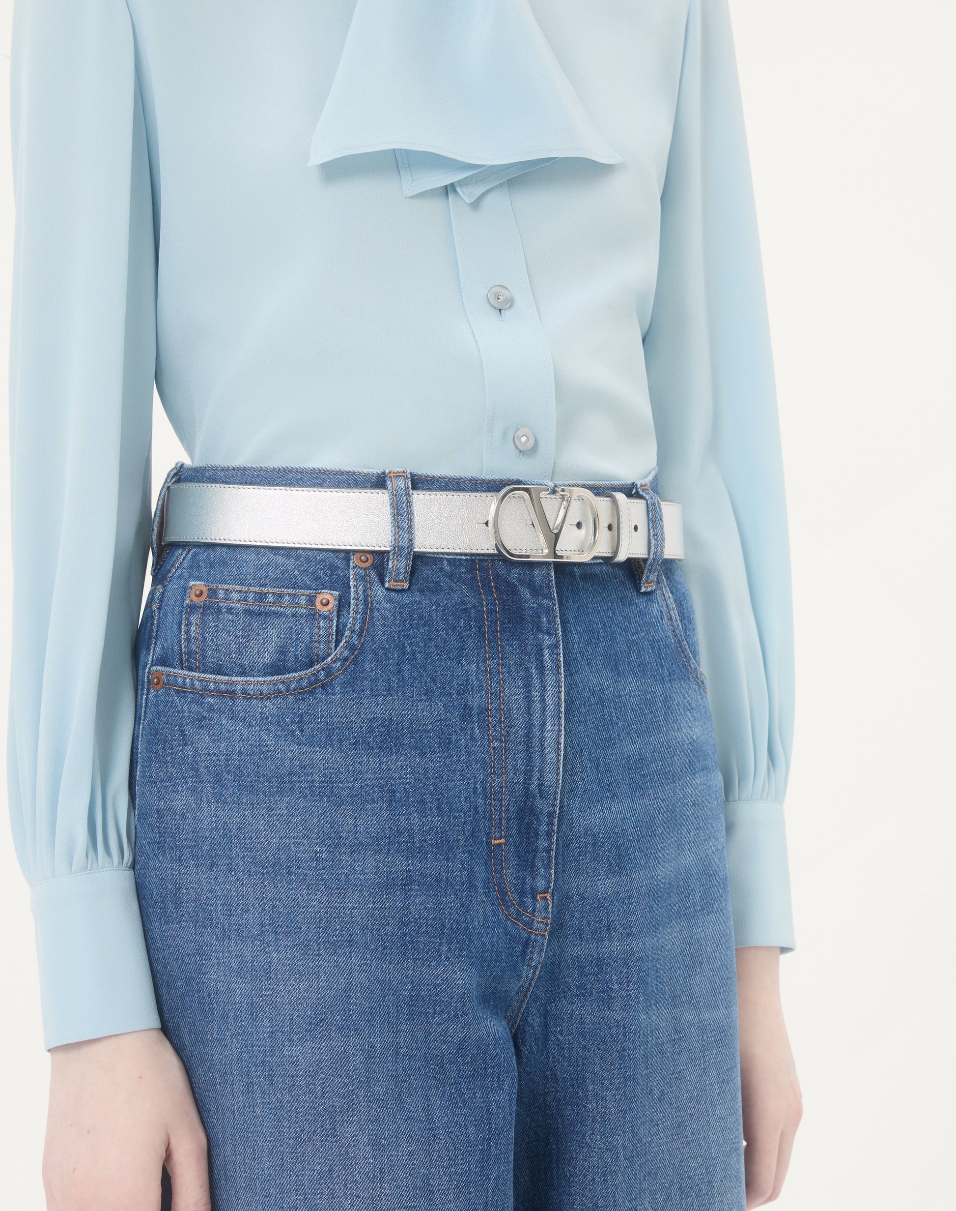 Vlogo Signature Belt In Laminated Calfskin 30 Mm
