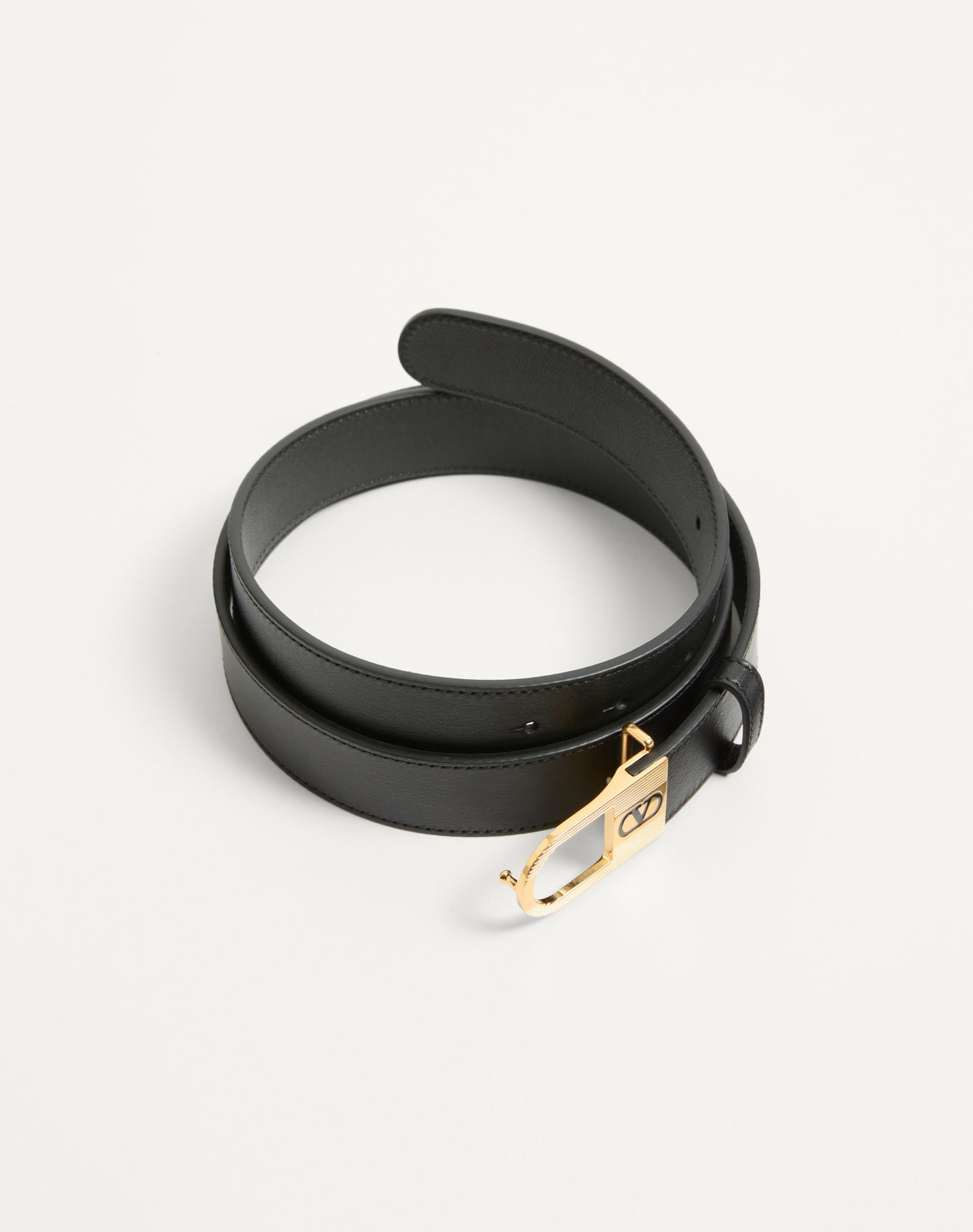 Vlogo Signature Belt In Shiny Calfskin 30 Mm With Enamelled Logo Detail