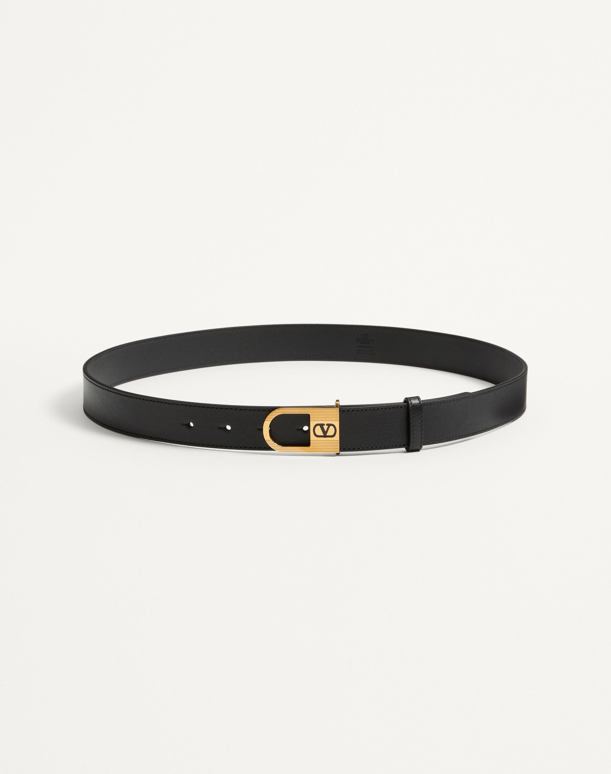 Vlogo Signature Belt In Shiny Calfskin 30 Mm With Enamelled Logo Detail