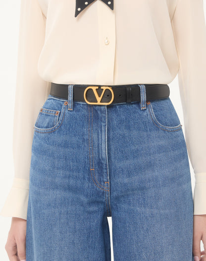 Vlogo Signature Belt In Shiny Calfskin 30 Mm