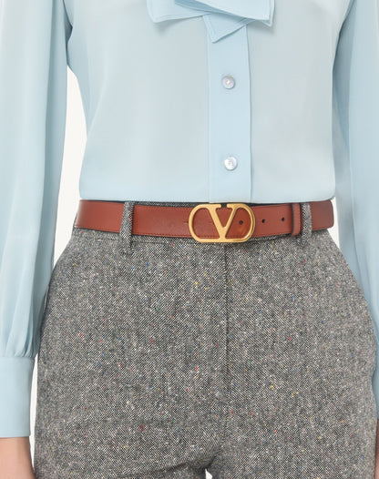 Vlogo Signature Belt In Shiny Calfskin 30 Mm