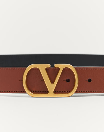 Vlogo Signature Belt In Shiny Calfskin 30 Mm