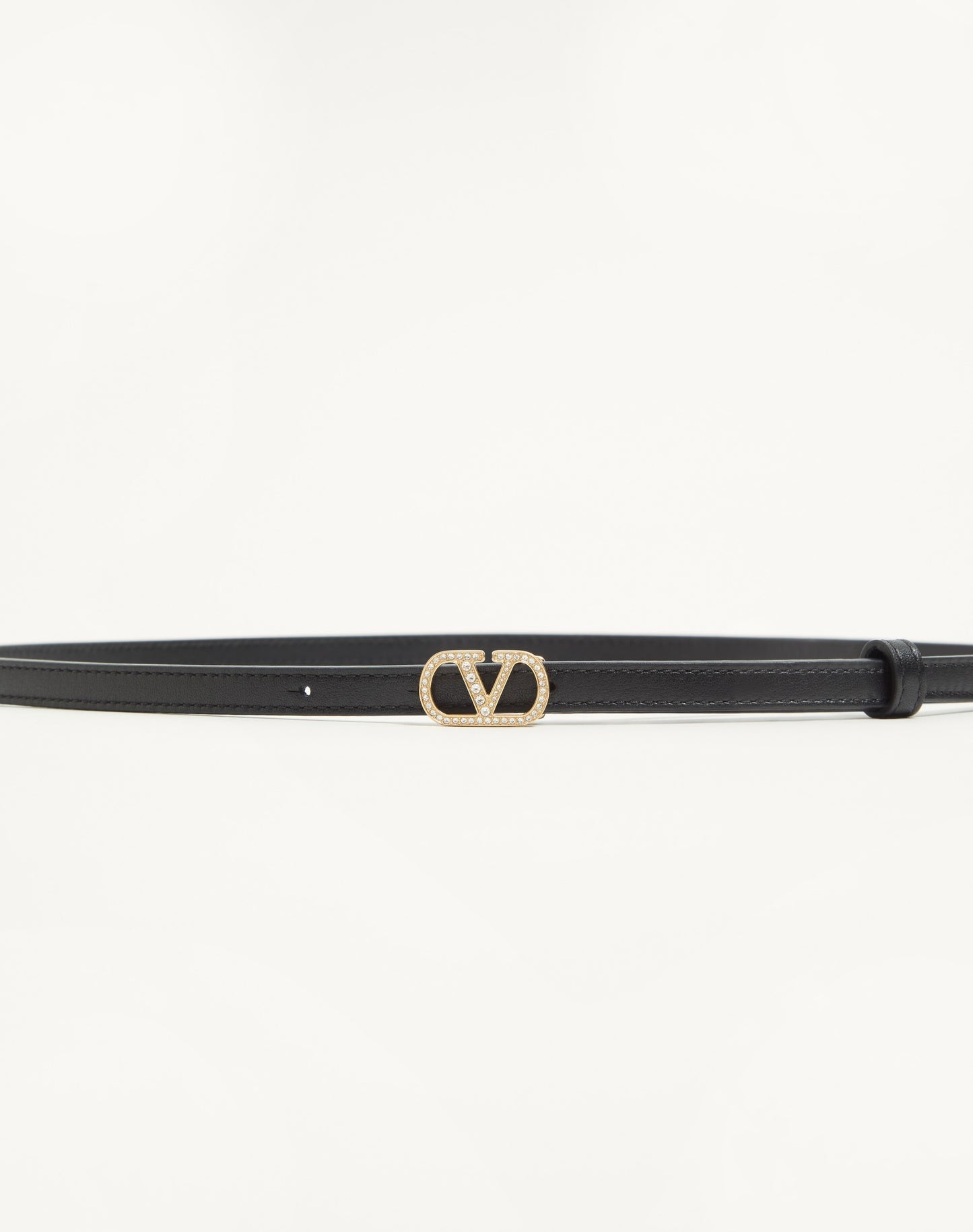 Vlogo Signature Belt In Shiny Calfskin With Crystals 10 Mm