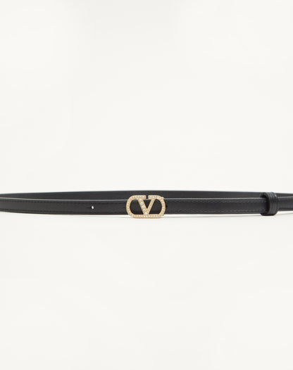 Vlogo Signature Belt In Shiny Calfskin With Crystals 10 Mm