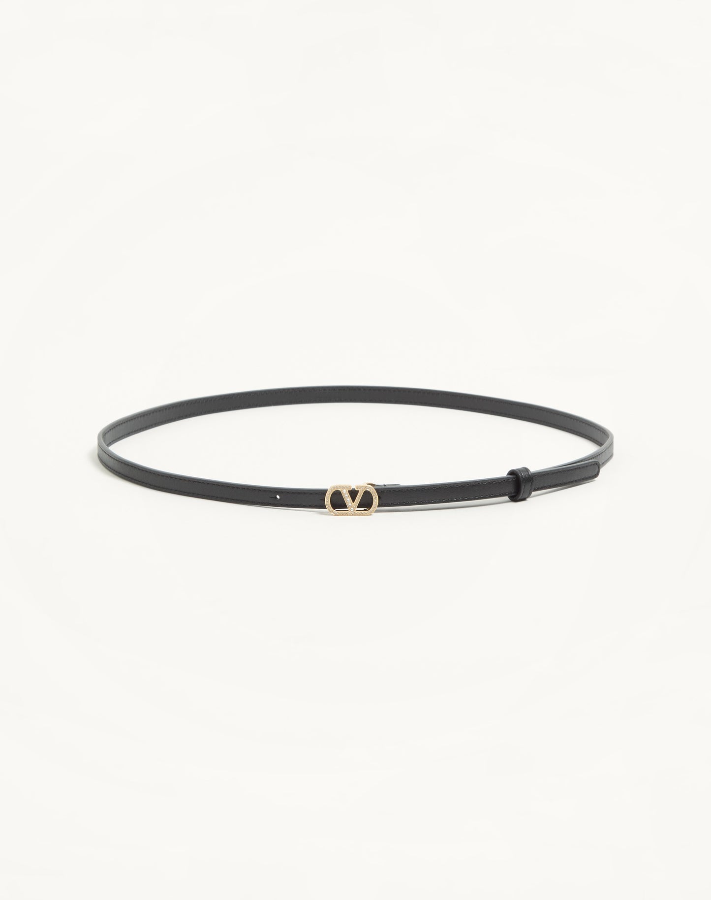 Vlogo Signature Belt In Shiny Calfskin With Crystals 10 Mm