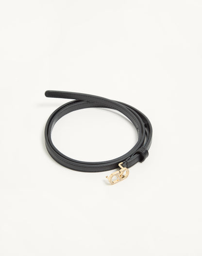 Vlogo Signature Belt In Shiny Calfskin With Crystals 10 Mm