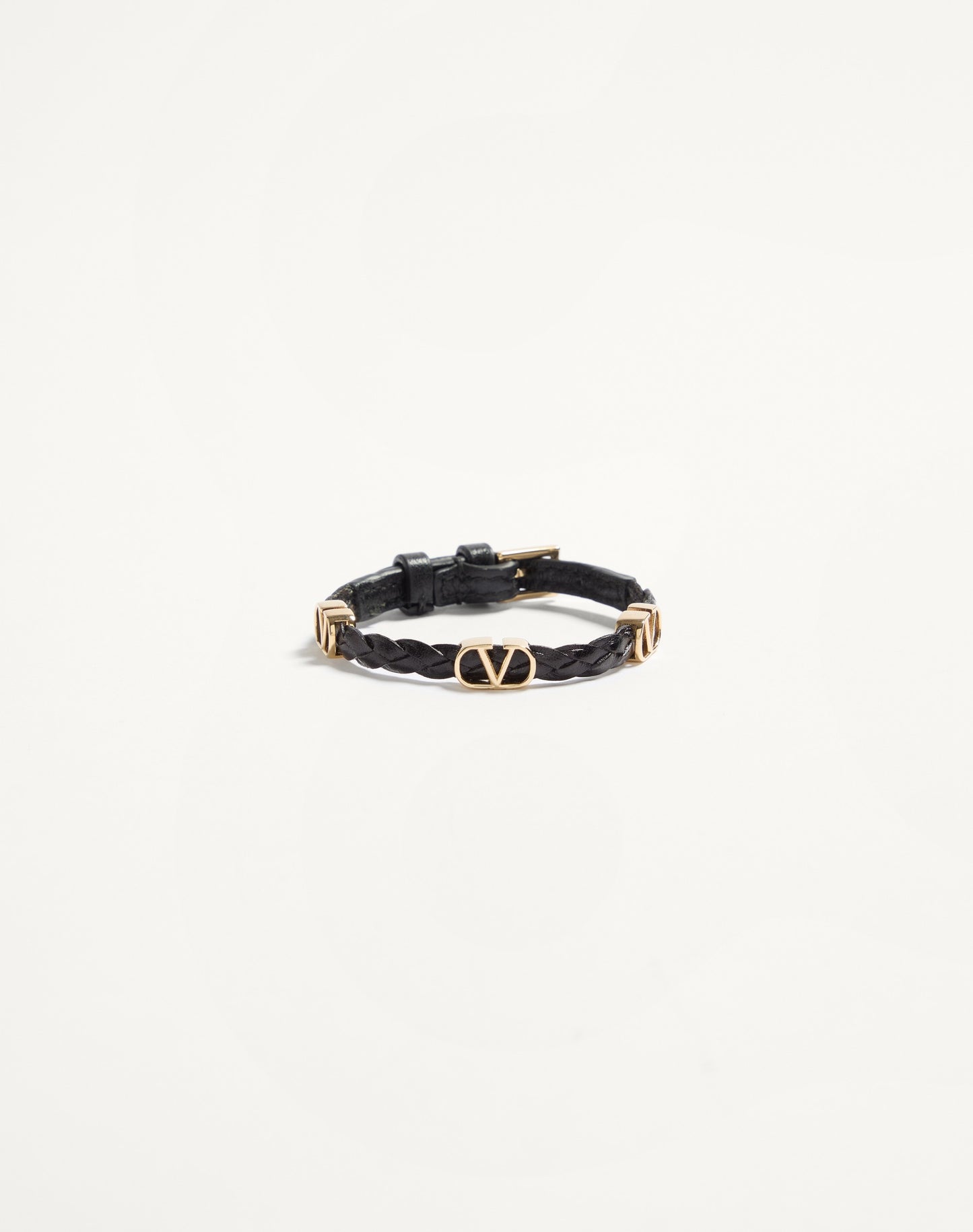Vlogo Signature Braided Calfskin Bracelet