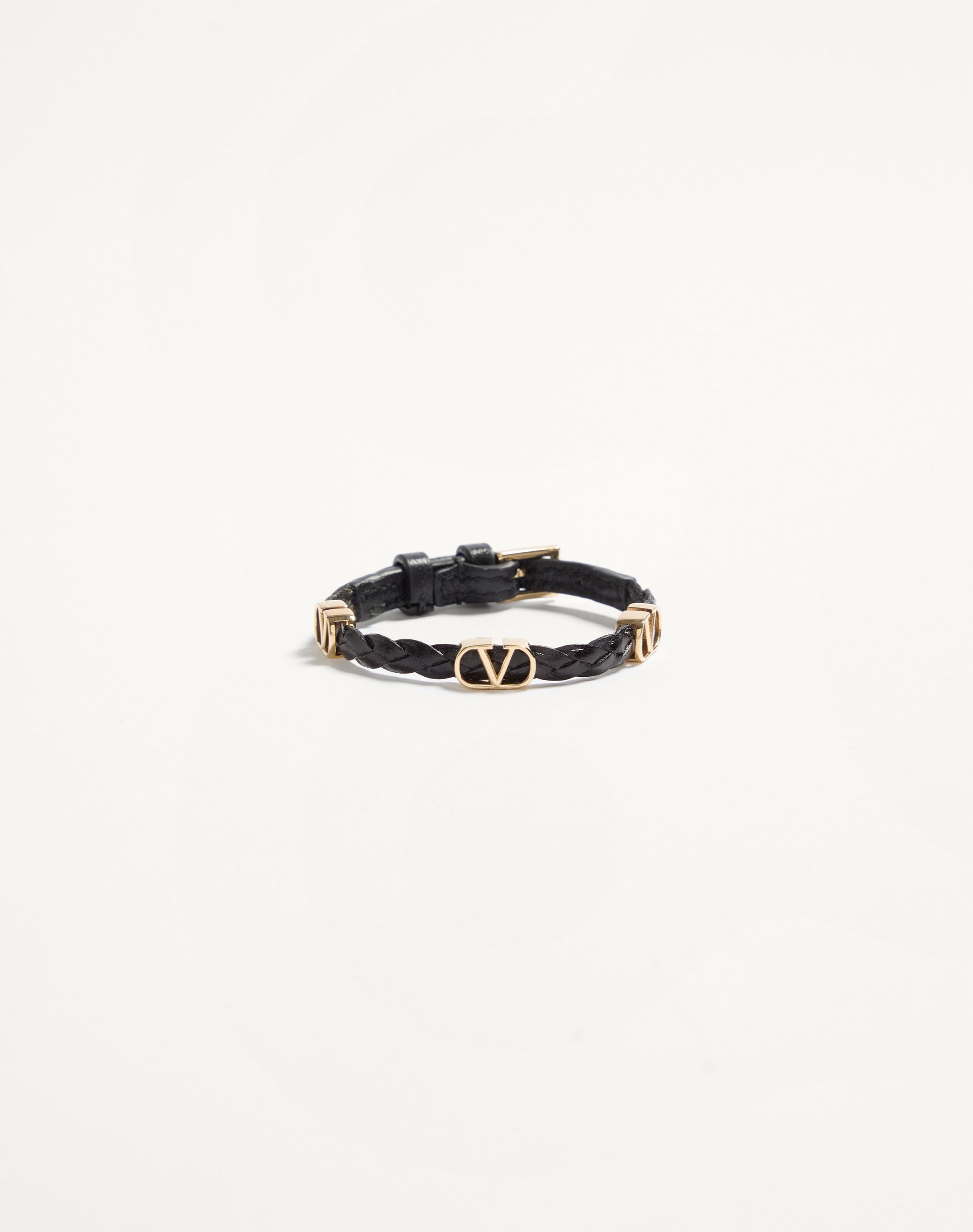 Vlogo Signature Braided Calfskin Bracelet