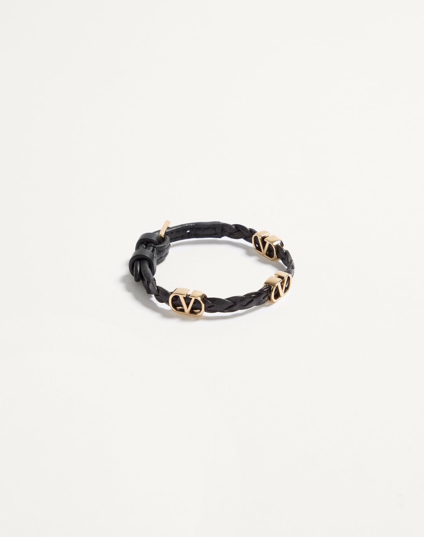 Vlogo Signature Braided Calfskin Bracelet