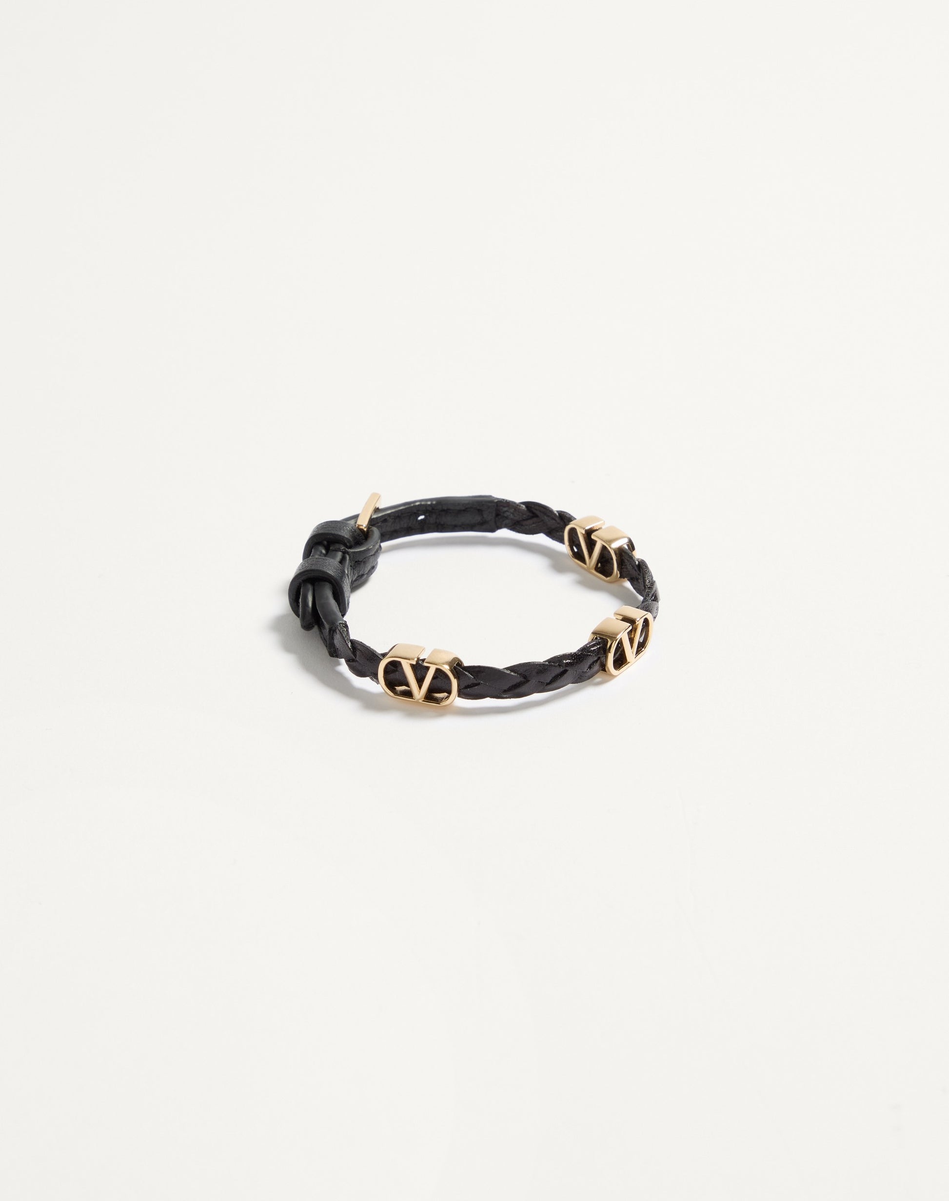 Vlogo Signature Braided Calfskin Bracelet