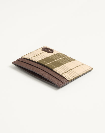 Vlogo Signature Cardholder In Checked Fabric