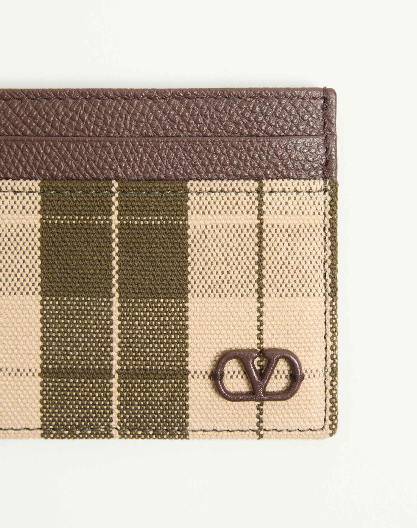 Vlogo Signature Cardholder In Checked Fabric