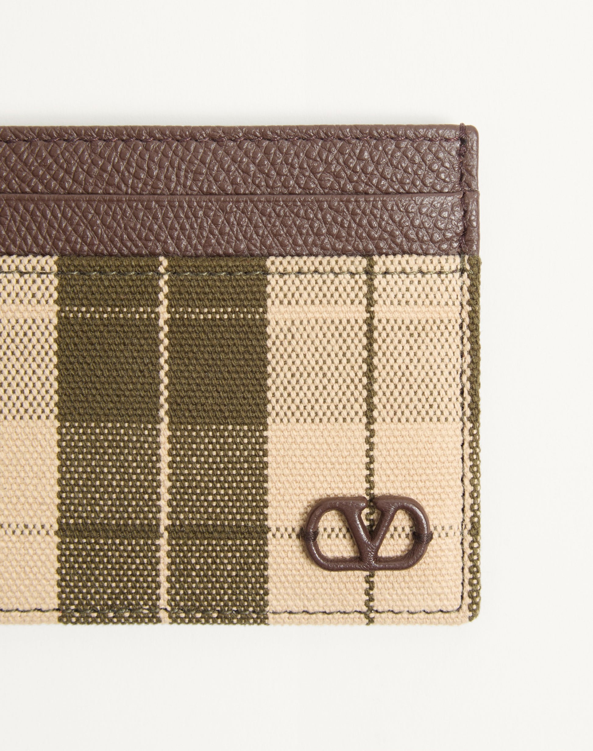 Vlogo Signature Cardholder In Checked Fabric
