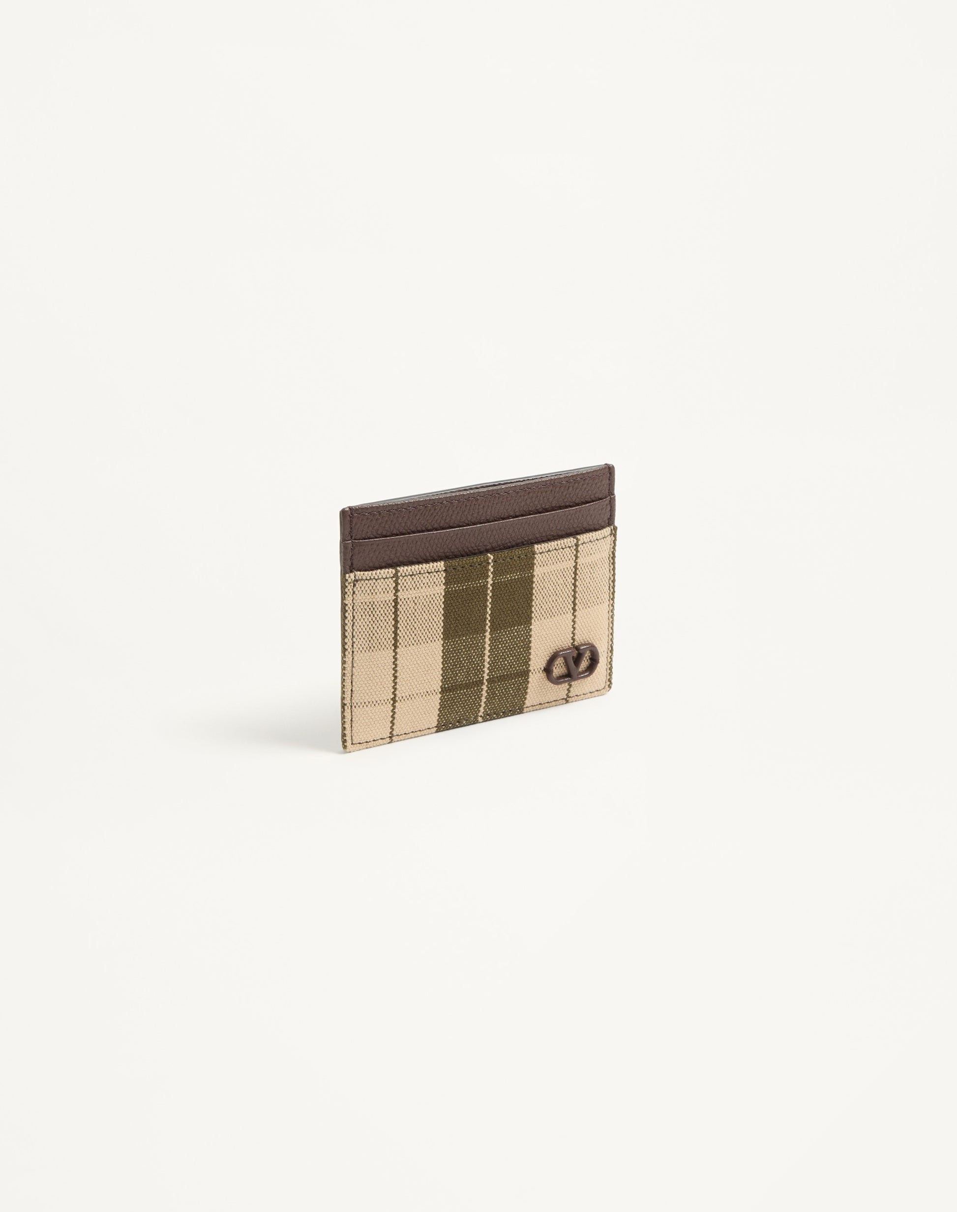 Vlogo Signature Cardholder In Checked Fabric