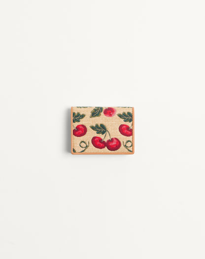 Vlogo Signature Cherryfic Jacquard Raffia Wallet