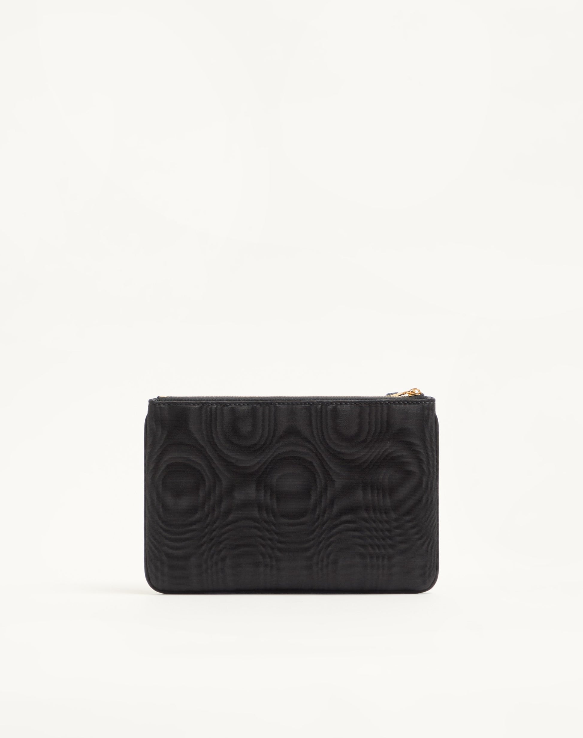 Vlogo Signature Clutch In Moiré Fabric With Jewel Logo.