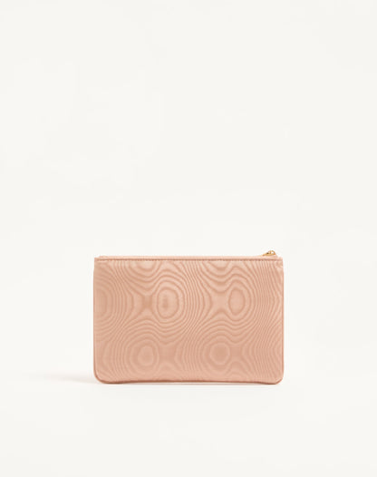 Vlogo Signature Clutch In Moiré Fabric With Jewel Logo.