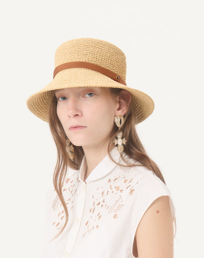 Vlogo Signature Foldable Straw Bucket Hat