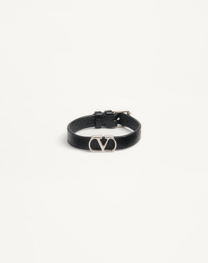 Vlogo Signature Grainy Calfskin Bracelet