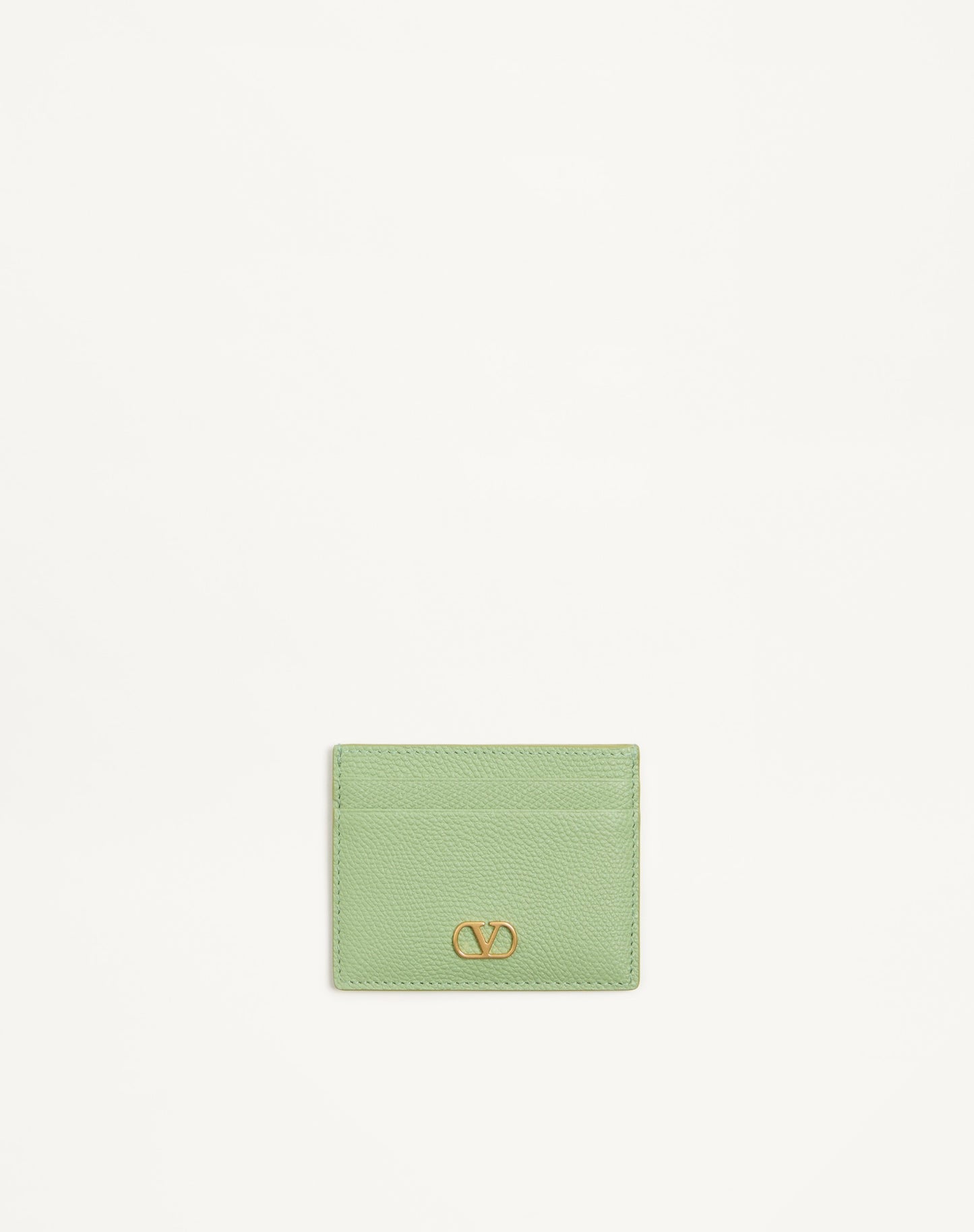 Vlogo Signature Grainy Calfskin Card Holder