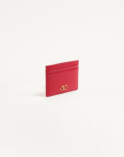 Vlogo Signature Grainy Calfskin Card Holder