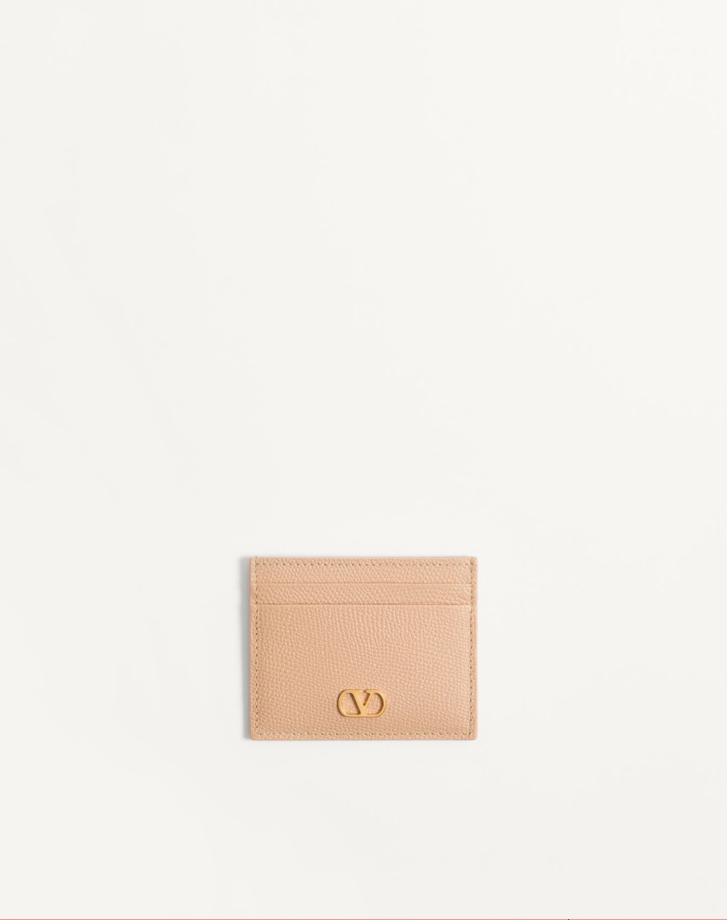 Vlogo Signature Grainy Calfskin Card Holder