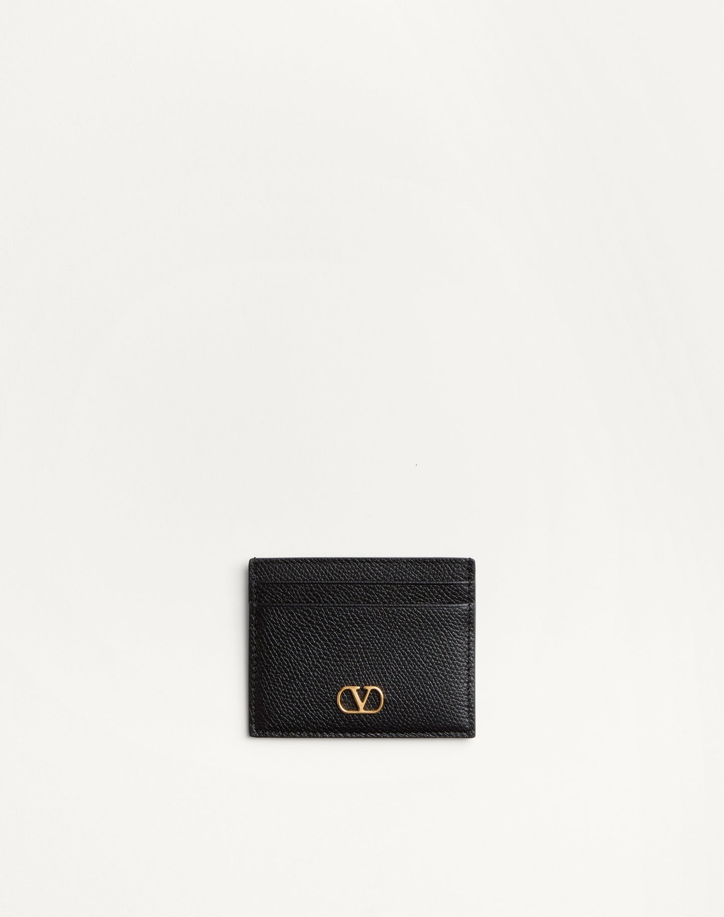 Vlogo Signature Grainy Calfskin Card Holder