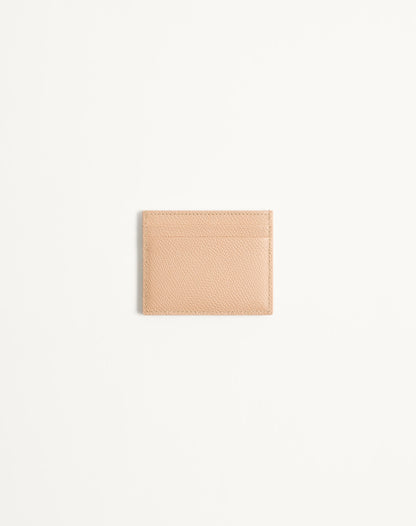 Vlogo Signature Grainy Calfskin Card Holder