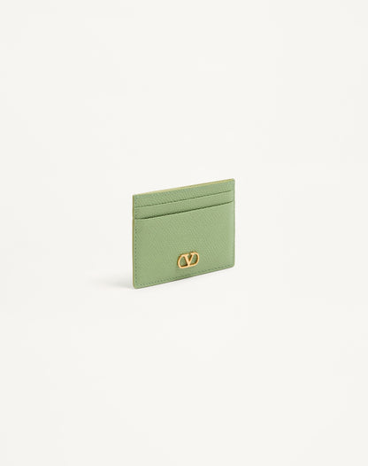 Vlogo Signature Grainy Calfskin Card Holder