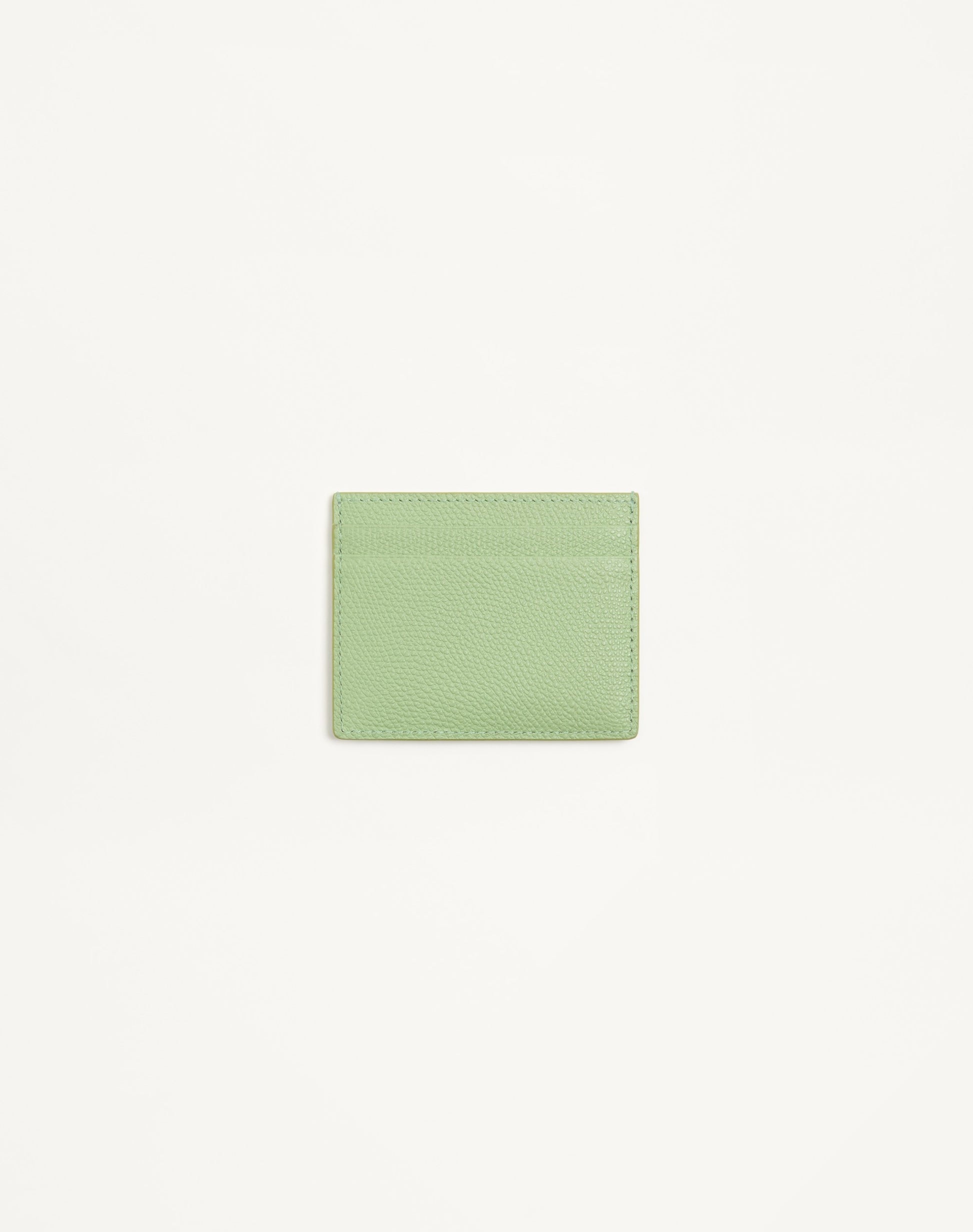 Vlogo Signature Grainy Calfskin Card Holder