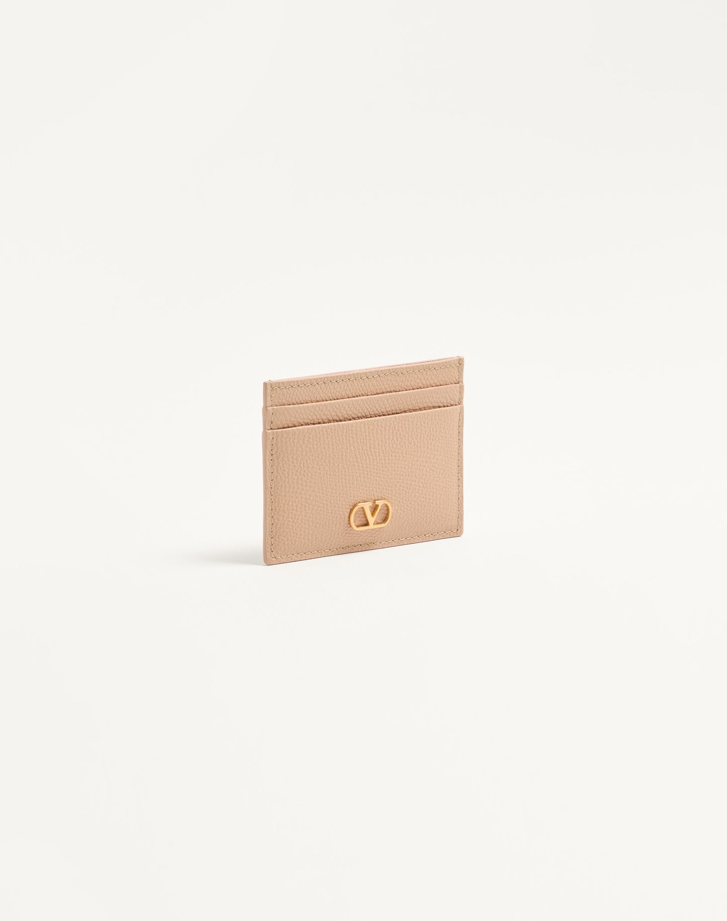 Vlogo Signature Grainy Calfskin Card Holder