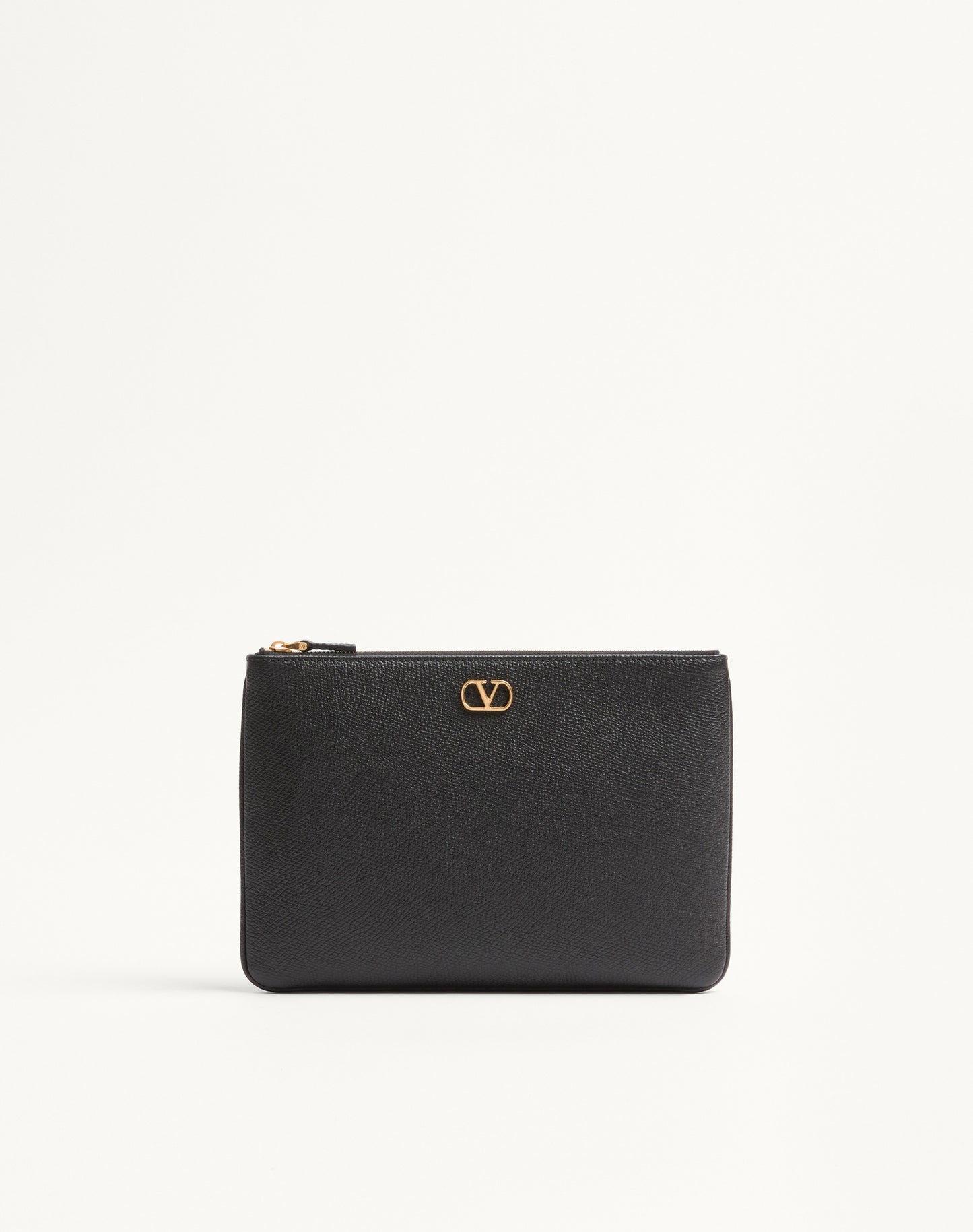 Vlogo Signature Grainy Calfskin Clutch Bag