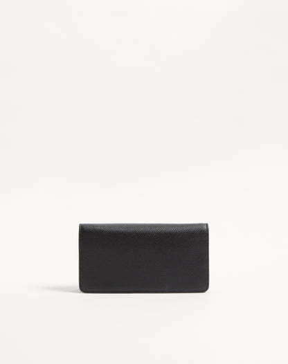 Vlogo Signature Grainy Calfskin Wallet With Chain