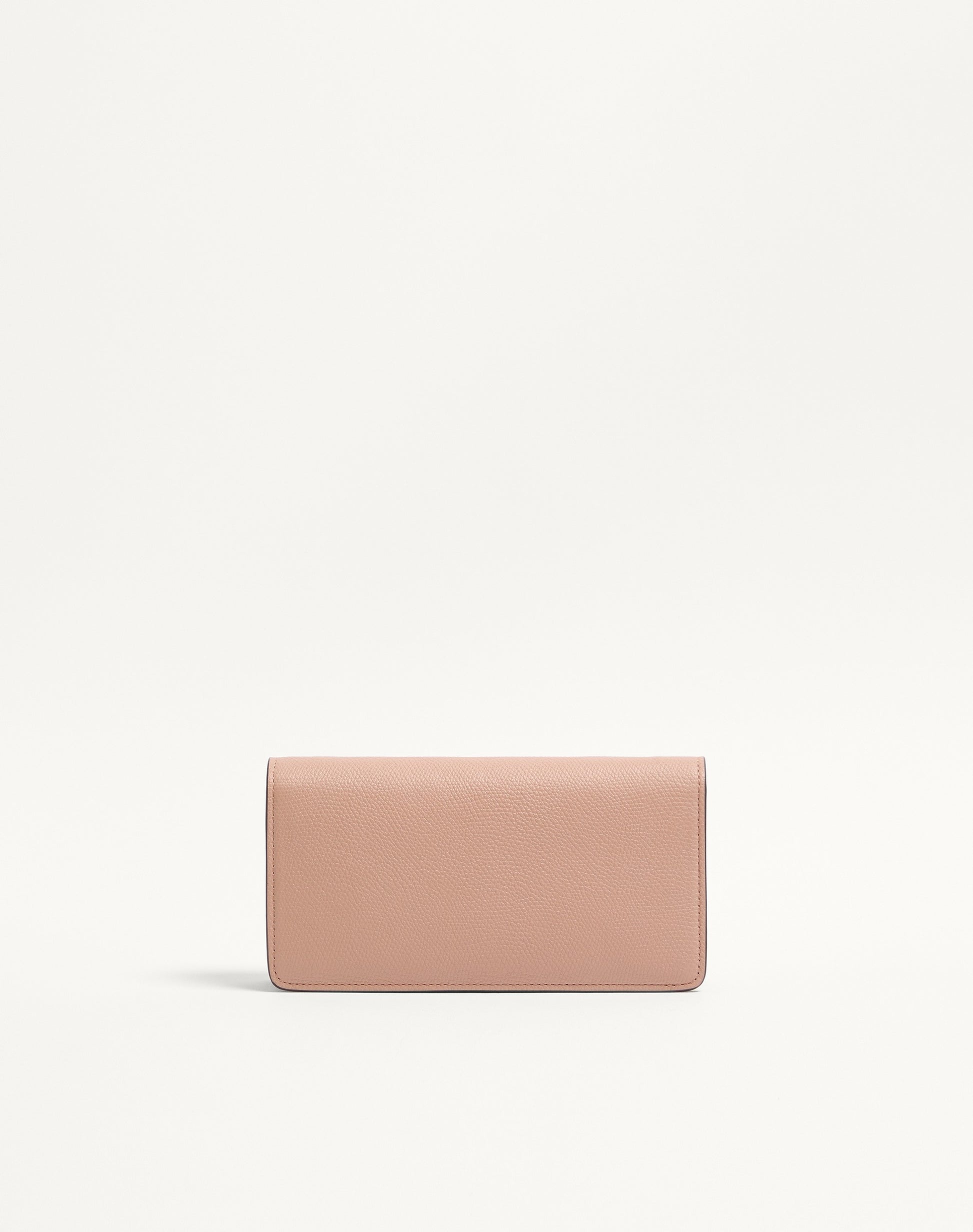 Vlogo Signature Grainy Calfskin Wallet With Chain
