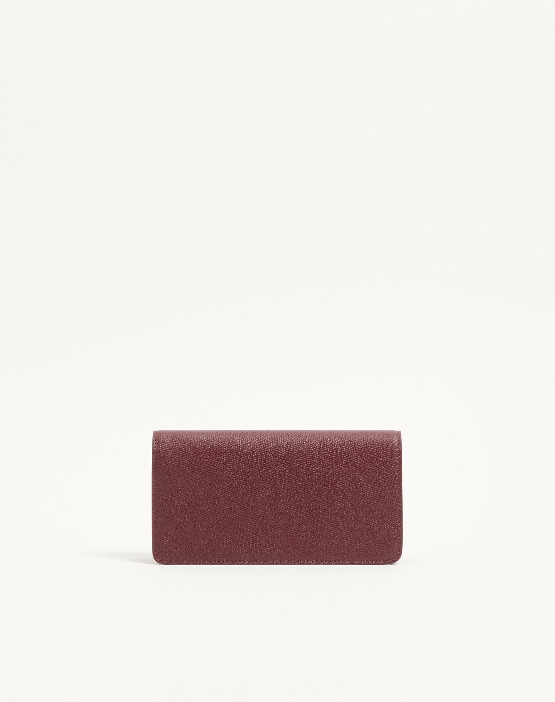 Vlogo Signature Grainy Calfskin Wallet With Chain