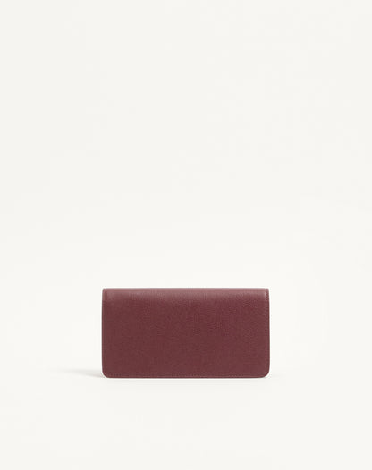 Vlogo Signature Grainy Calfskin Wallet With Chain