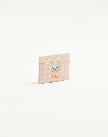 Vlogo Signature Le Chat De La Maison Cardholder In Grainy Calfskin