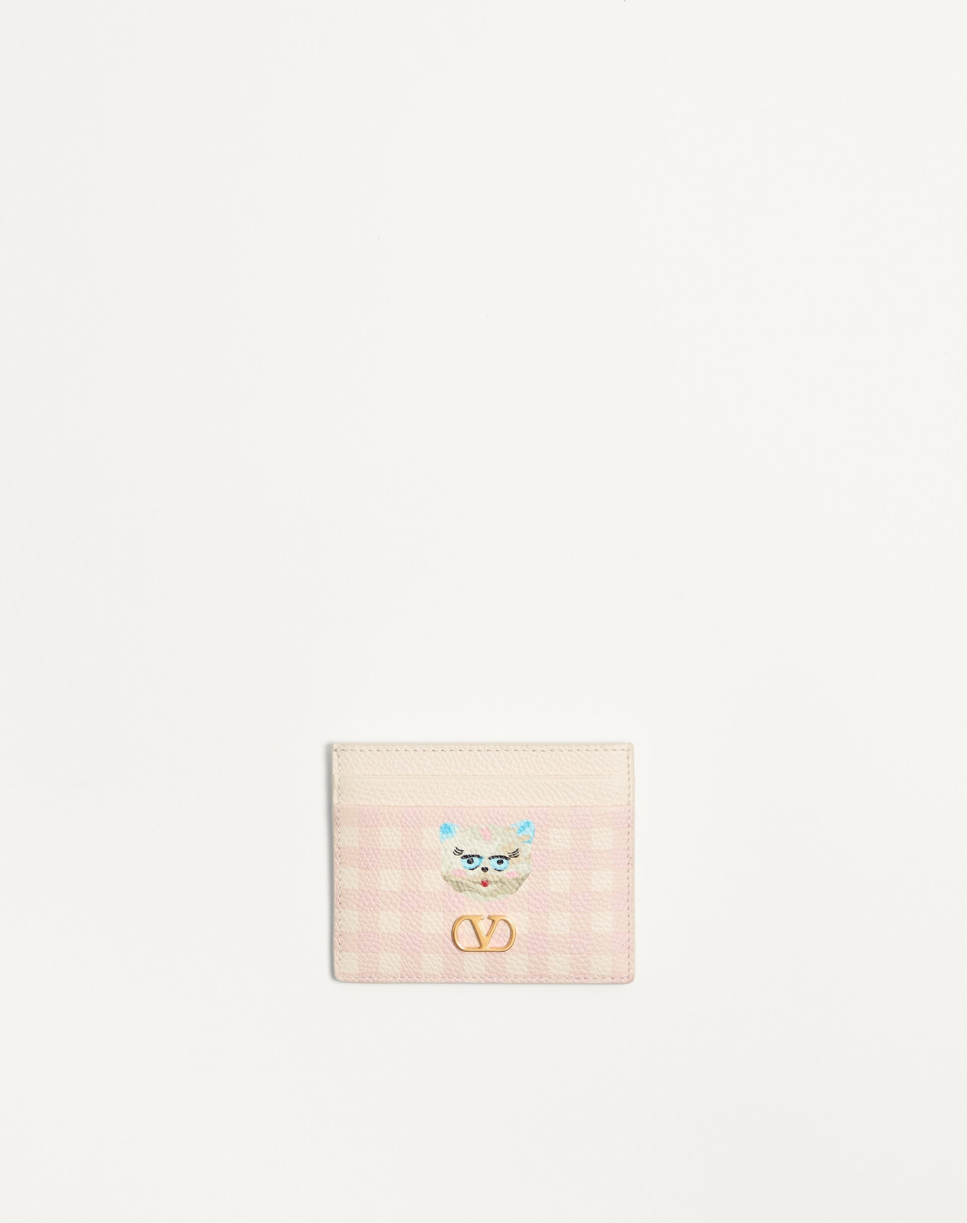 Vlogo Signature Le Chat De La Maison Cardholder In Grainy Calfskin
