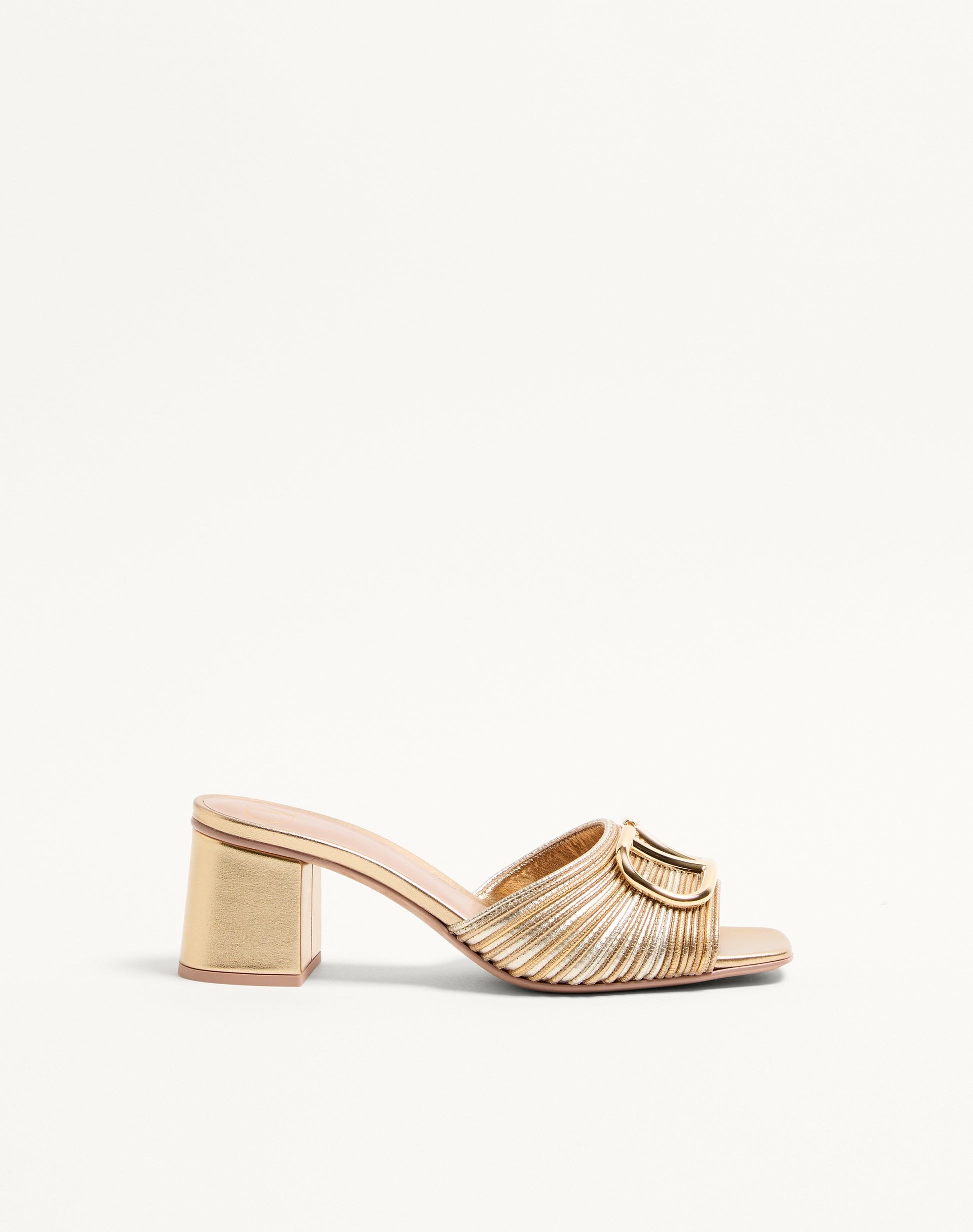Vlogo Signature Metallic Slide Sandal With Cornely Embroidery 60mm