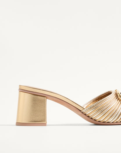 Vlogo Signature Metallic Slide Sandal With Cornely Embroidery 60mm