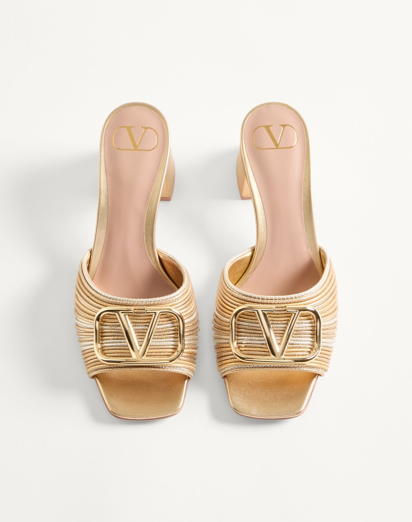 Vlogo Signature Metallic Slide Sandal With Cornely Embroidery 60mm