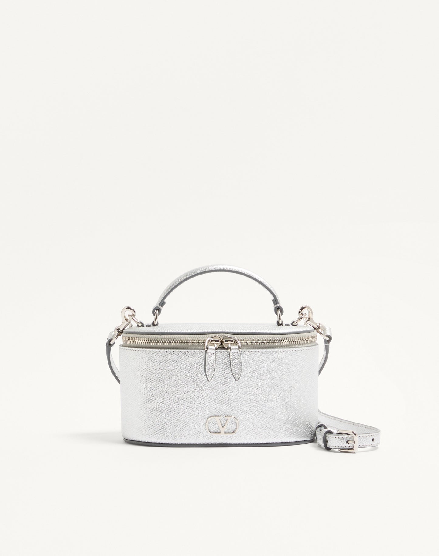 Vlogo Signature Mini Vanity Bag In Laminated Grainy Calfskin