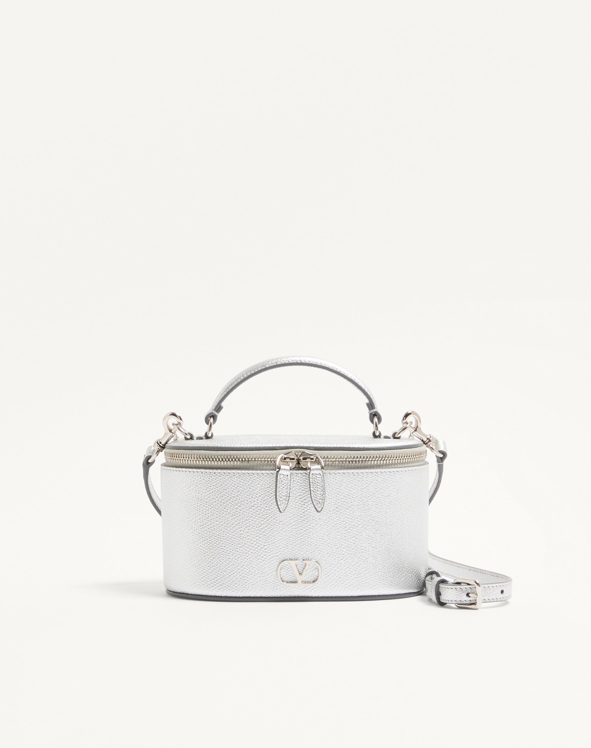 Vlogo Signature Mini Vanity Bag In Laminated Grainy Calfskin