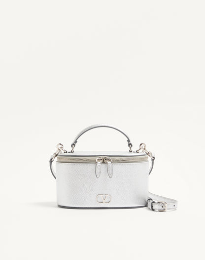 Vlogo Signature Mini Vanity Bag In Laminated Grainy Calfskin
