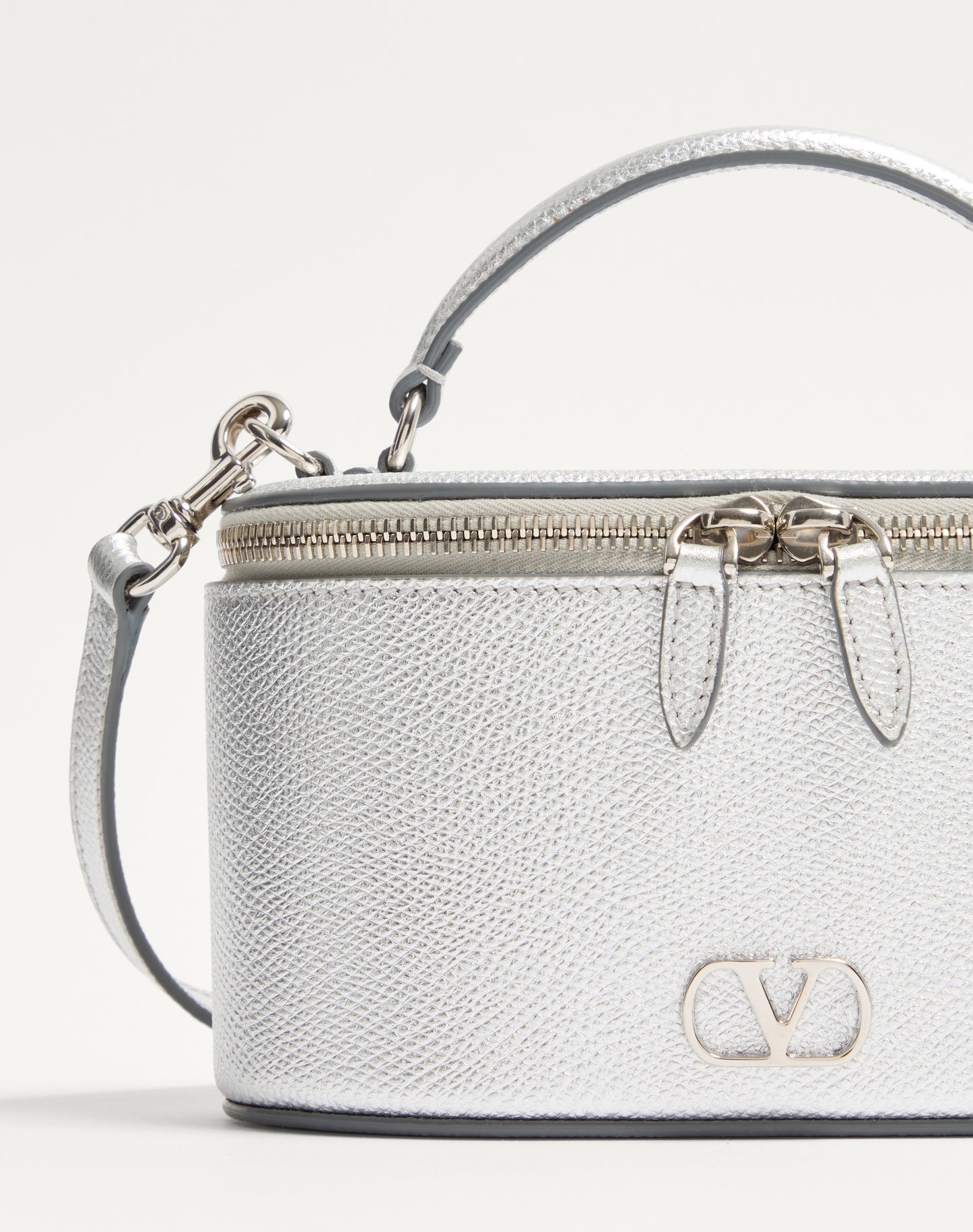 Vlogo Signature Mini Vanity Bag In Laminated Grainy Calfskin